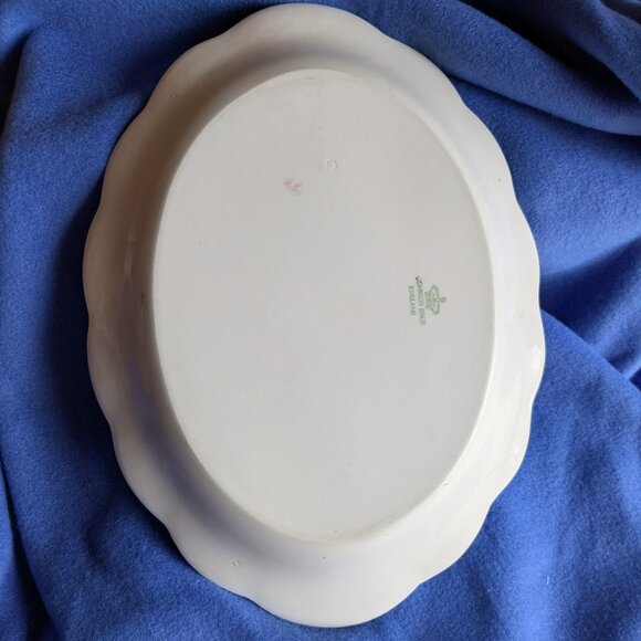 Vintage Johnson Bros Old English Oval Platter Pink Roses - Picture 6 of 8